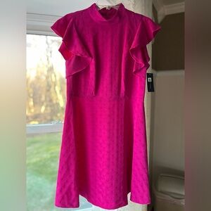 Bright Pink Flutter Sleeve Tommy Hilfiger Dress NWT Sz 8